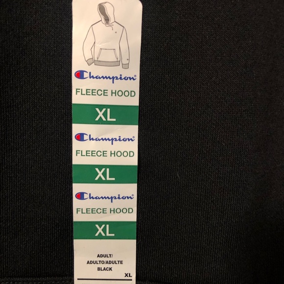 Champion Pullover Fleece Hoodie Black size X Large - Picture 9 of 11